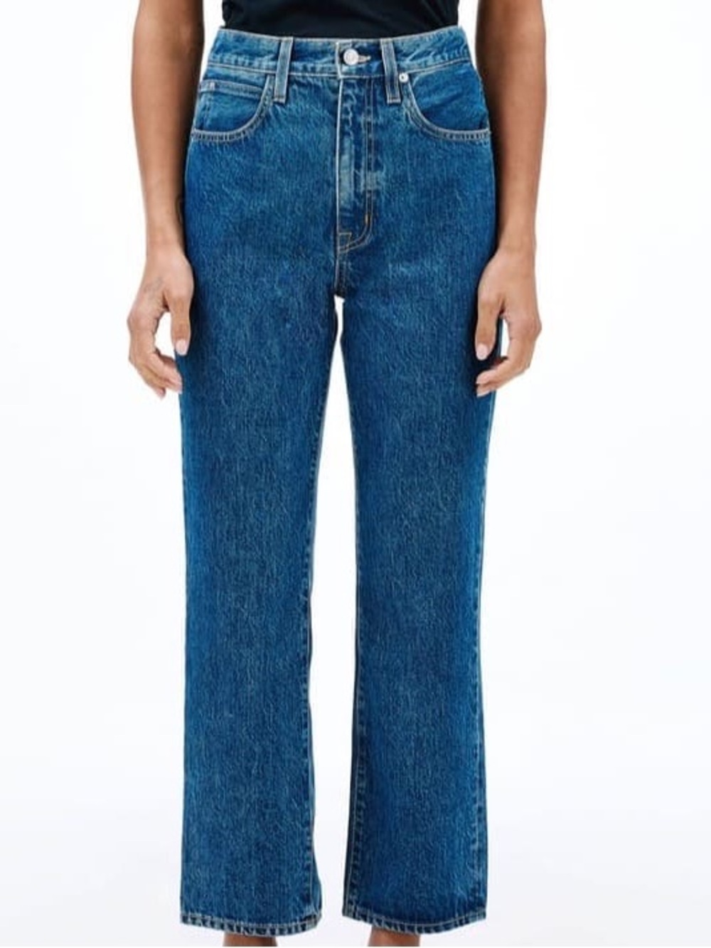 Blue High-Rise Straight Leg Women's Jeans